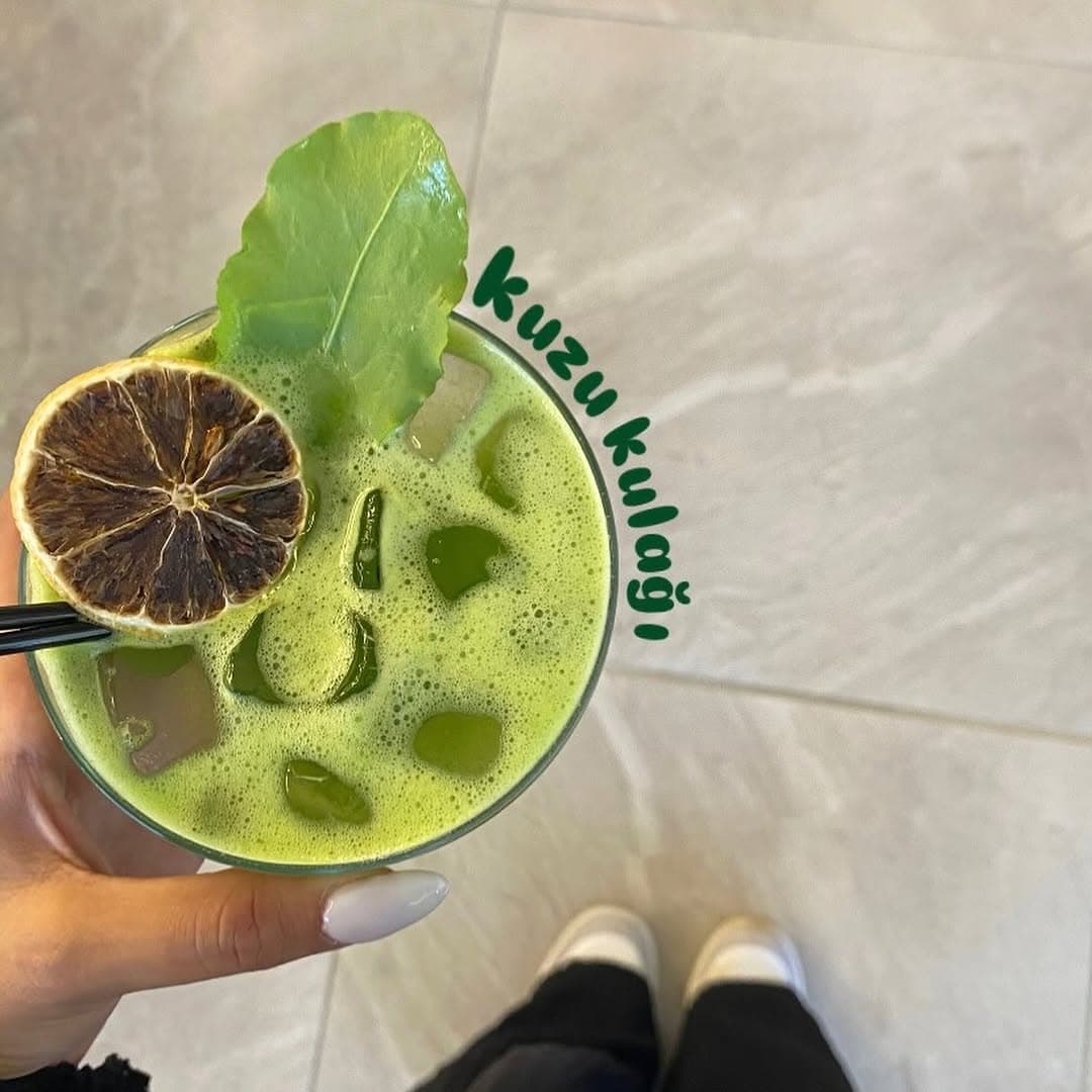 Kurutulmuş limonlu yeşil kuzu kulağı limonatası